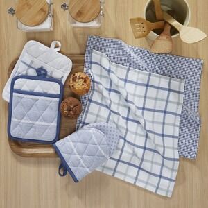 My Texas Sutton Pick Stitch 5-Piece Kitchen Set, Blue White‎ - Walmart